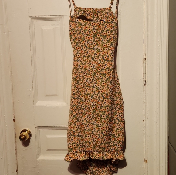 Women's Floral,Size XL, Open Back, Ruffle, Midi Summer Sexy Sun Dress - Picture 10 of 10